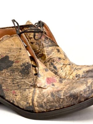 Half boot blind lace |  decoupage on cordovan